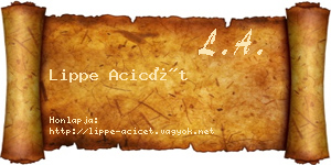 Lippe Acicét névjegykártya